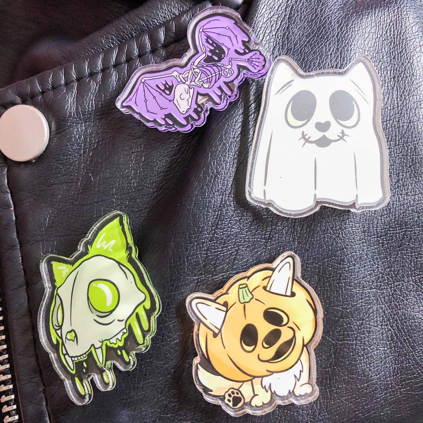 Ghost Cat Pin Badge